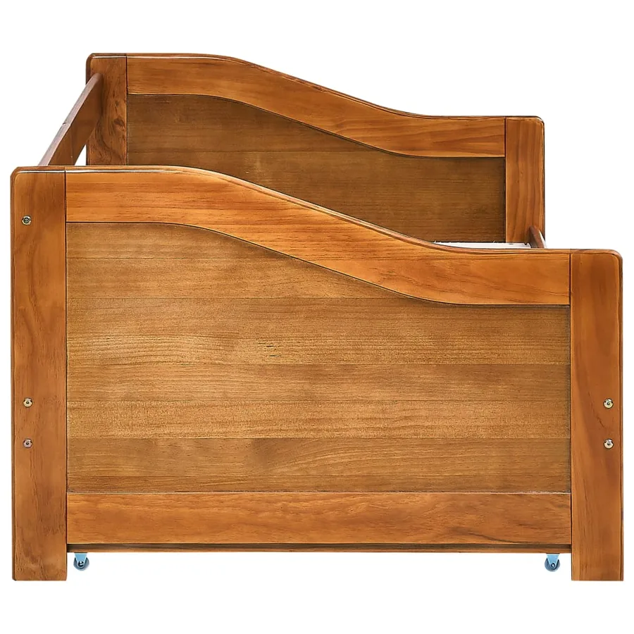 Cadre de lit extensible sans matelas marron miel 90x200 cm - 6