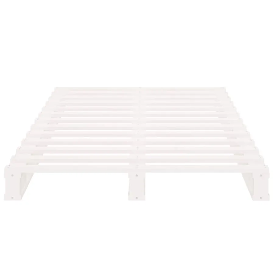 Lit de palette Blanc 90x190 cm Bois de pin massif Simple - 5