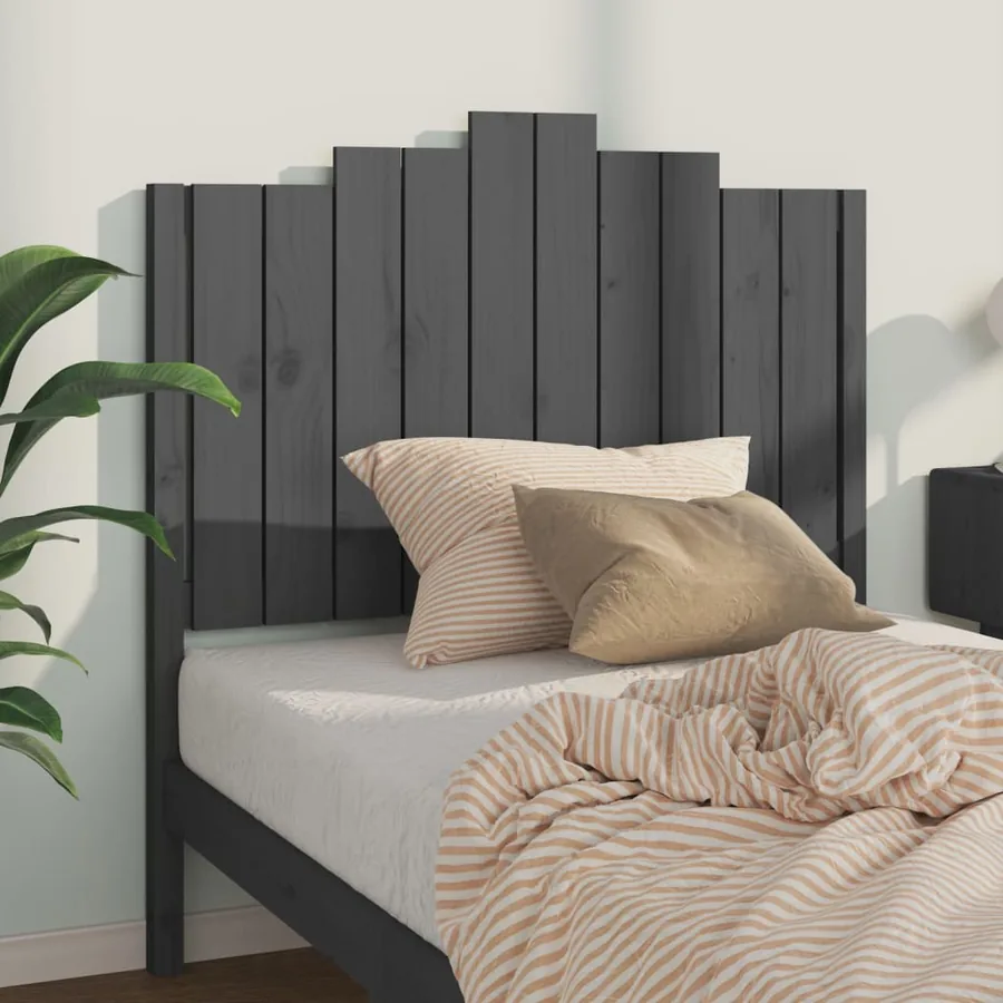 Tête de lit Gris 106x4x110 cm Bois massif de pin - 3