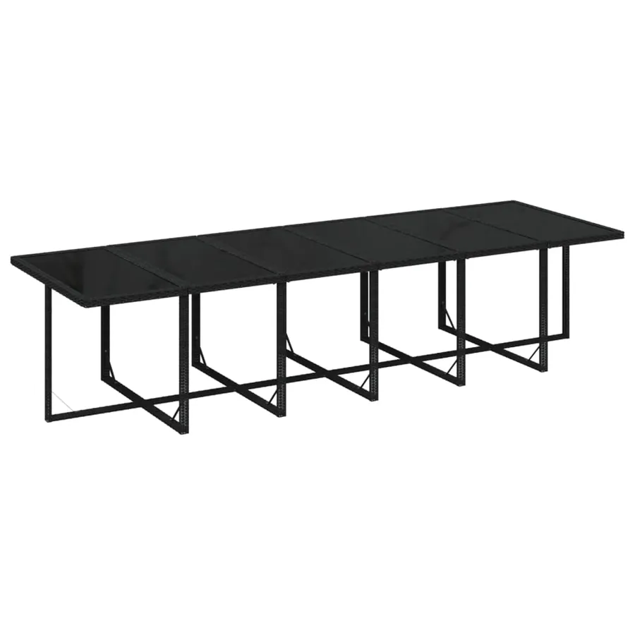Ensemble à manger de jardin coussins 13 pcs Résine tressée Noir - 4