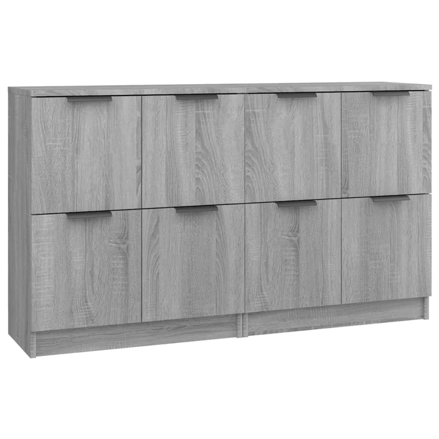 Buffets 2 pcs Sonoma gris 60x30x70 cm Bois d'ingénierie - 2
