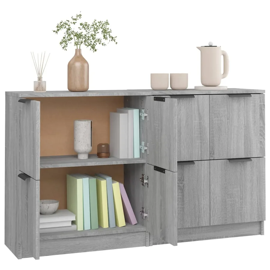 Buffets 2 pcs Sonoma gris 60x30x70 cm Bois d'ingénierie - 6