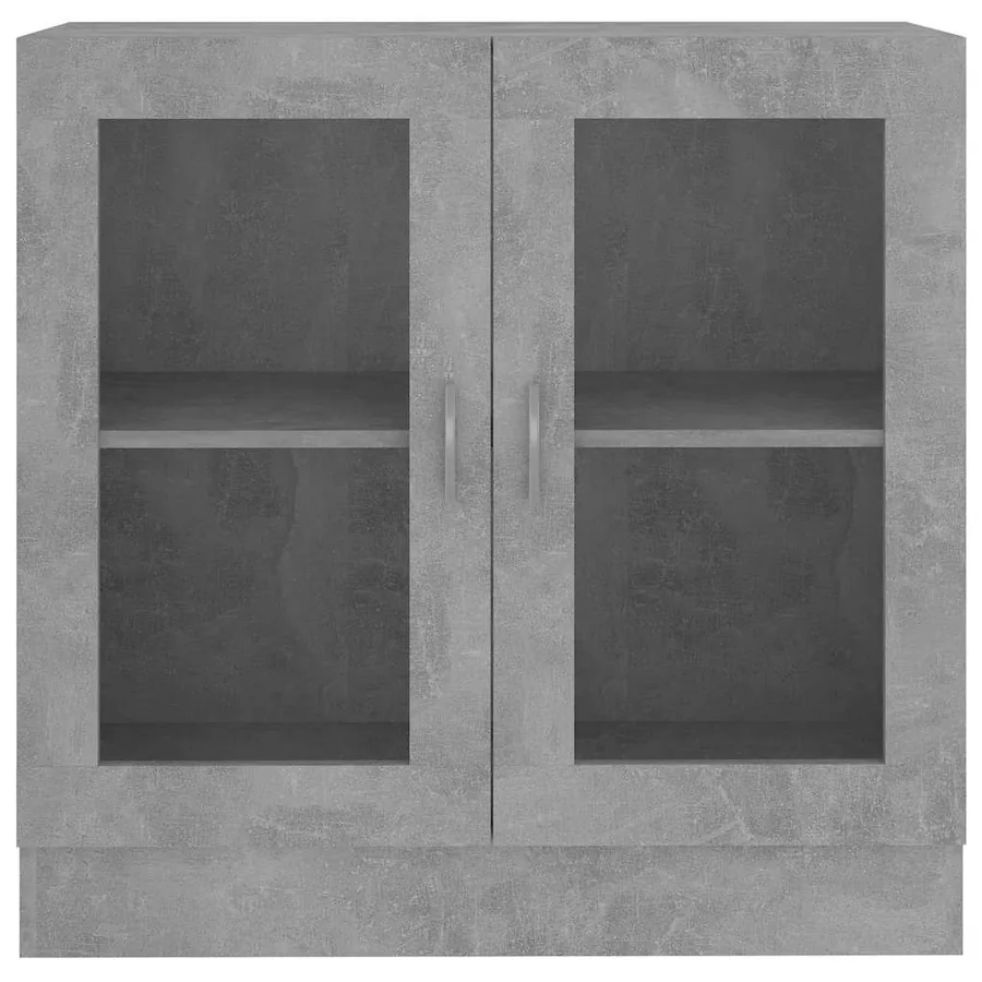 Armoire à vitrine Gris béton 82,5x30,5x80 cm Bois d'ingénierie - 5
