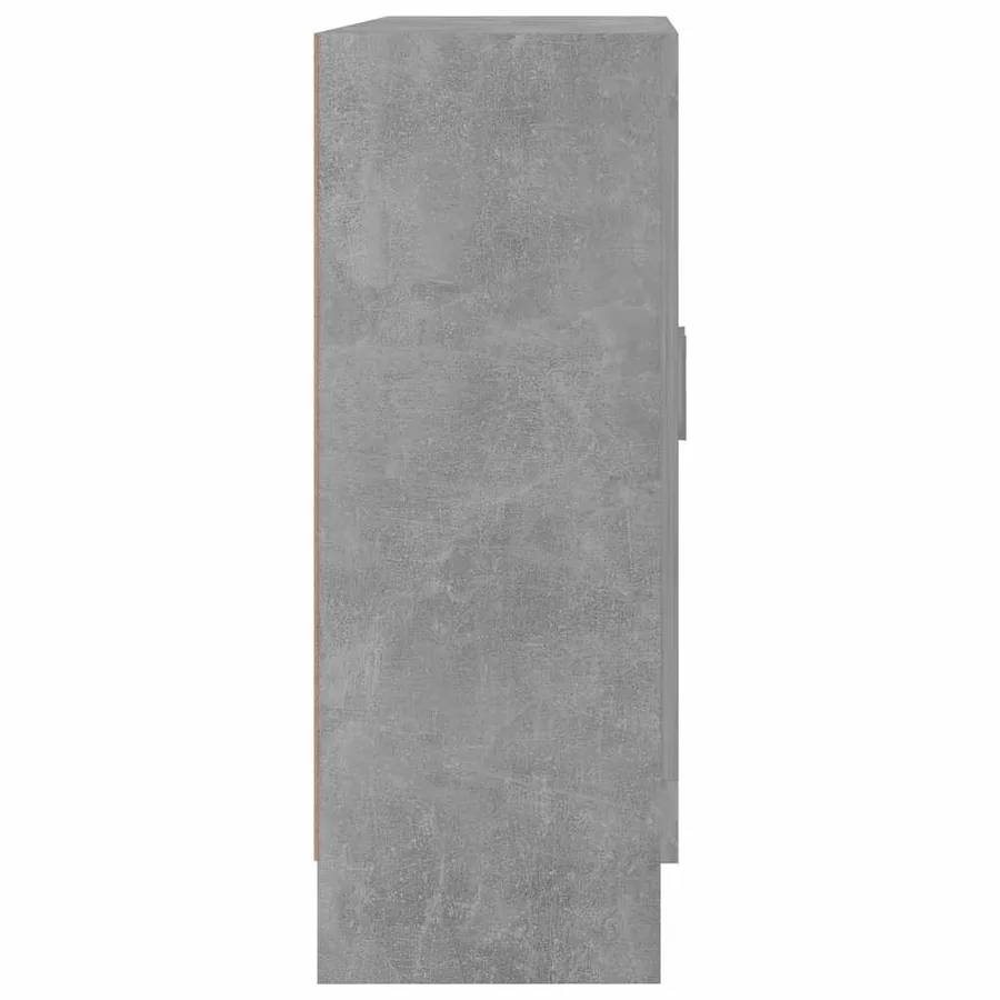Armoire à vitrine Gris béton 82,5x30,5x80 cm Bois d'ingénierie - 6
