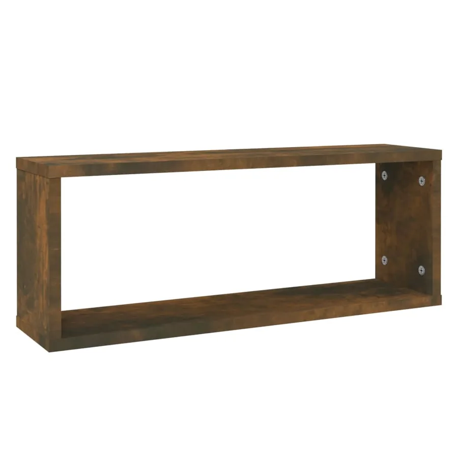 Étagères murales cube 2 pcs Chêne fumé 60x15x23 cm Bois - 3