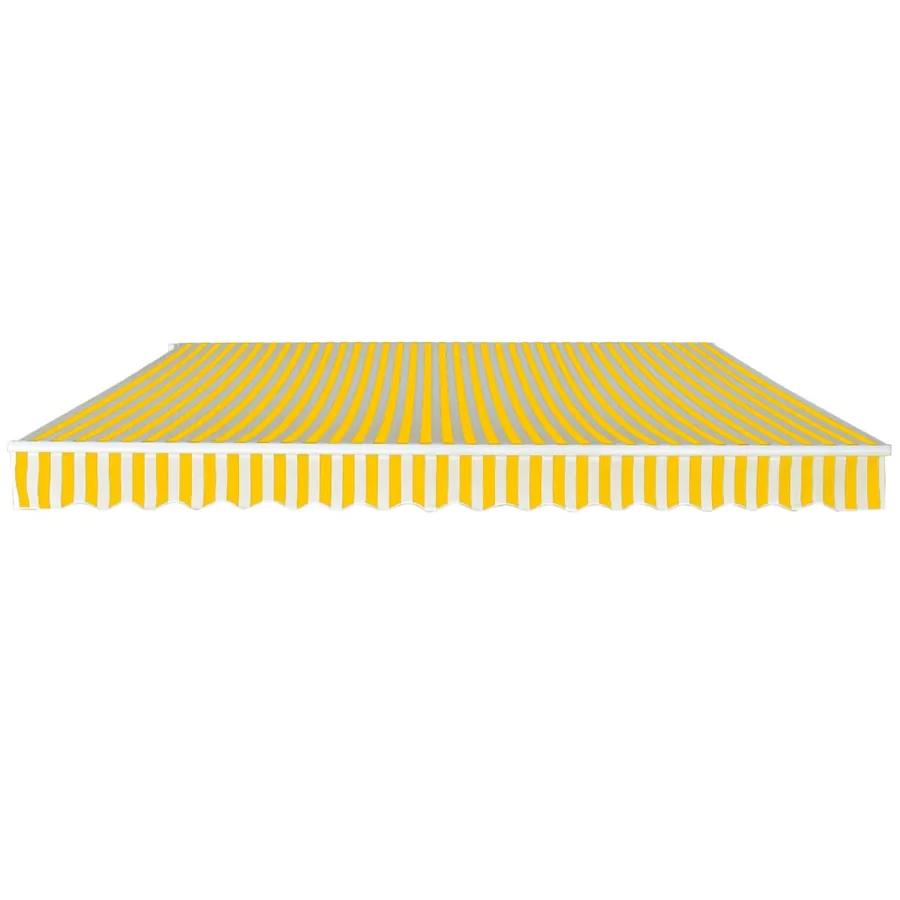 Auvent pliable manuel 400 cm Jaune/blanc - 2