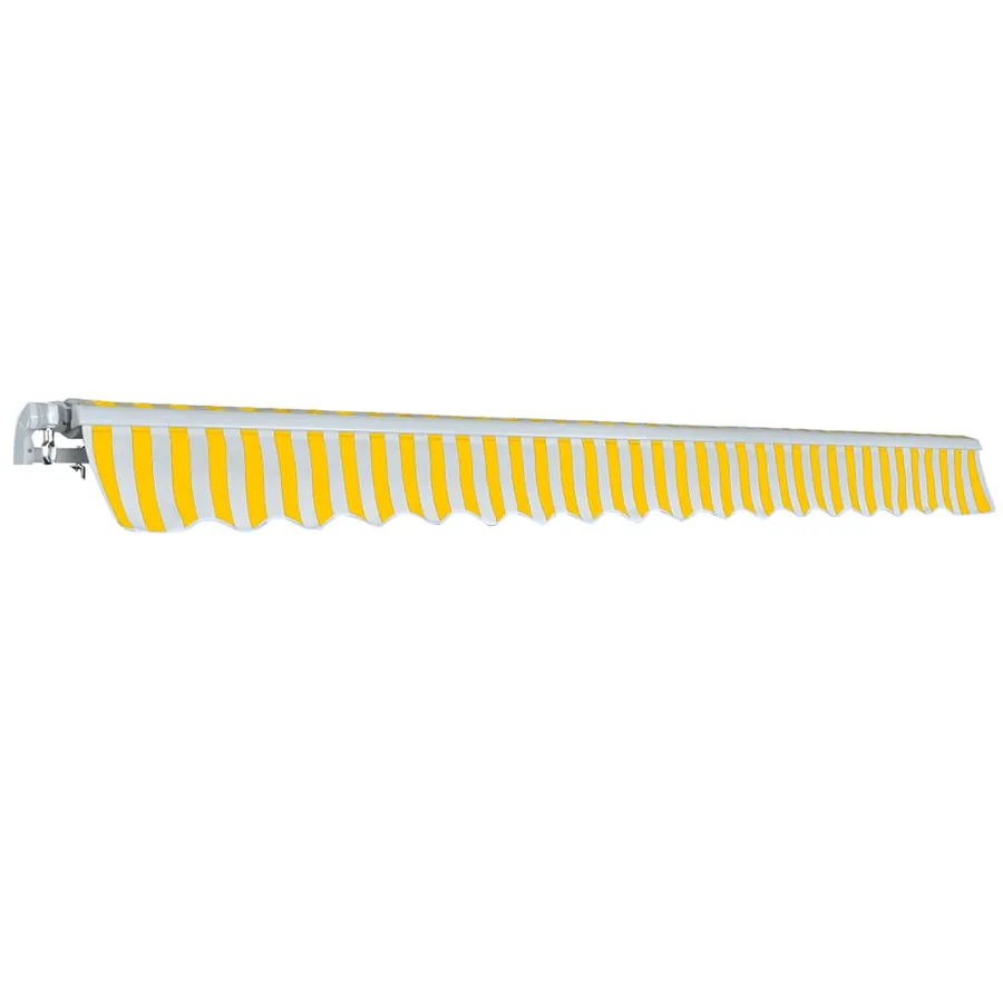 Auvent pliable manuel 400 cm Jaune/blanc - 3