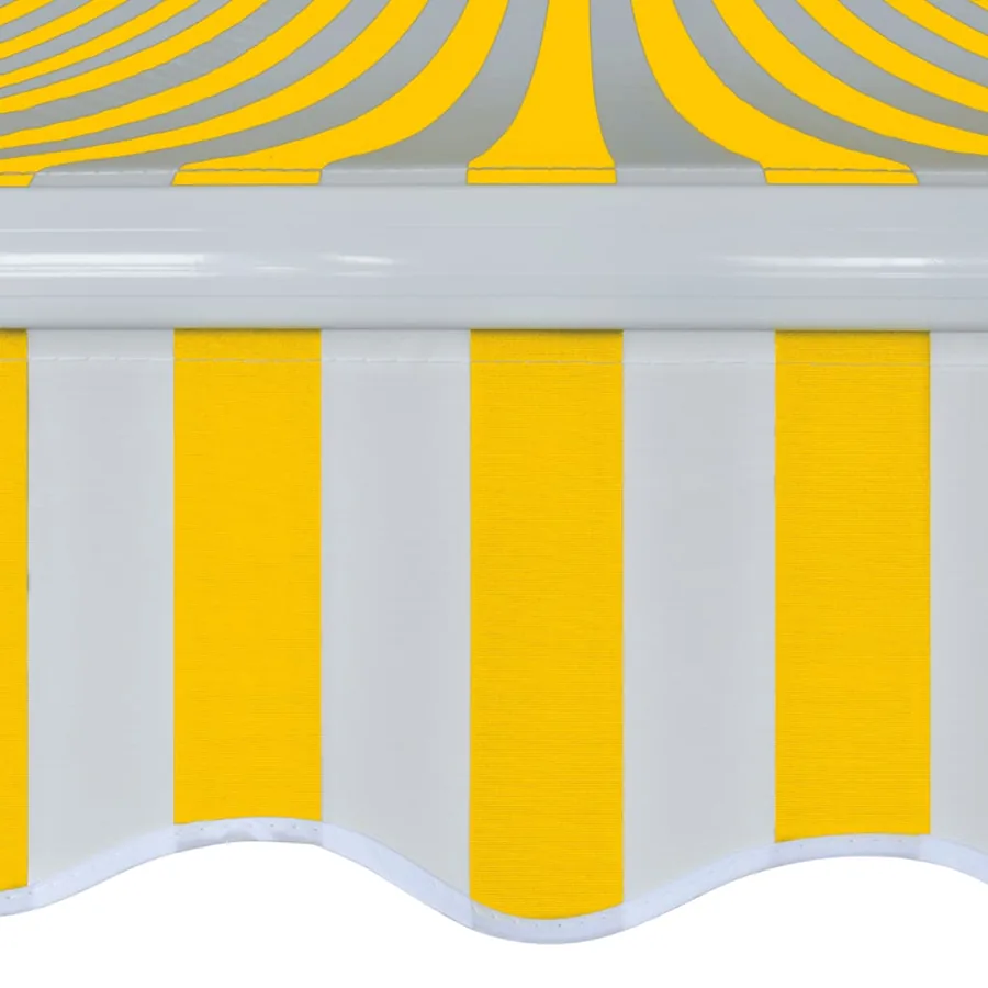Auvent pliable manuel 400 cm Jaune/blanc - 4