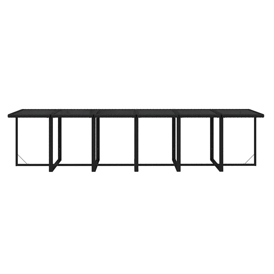 Ensemble à manger de jardin coussins 17 pcs Résine tressée Noir - 5