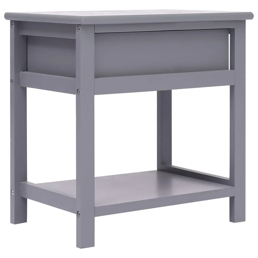Table de chevet Gris 40x29x42 cm Bois de Paulownia - 4
