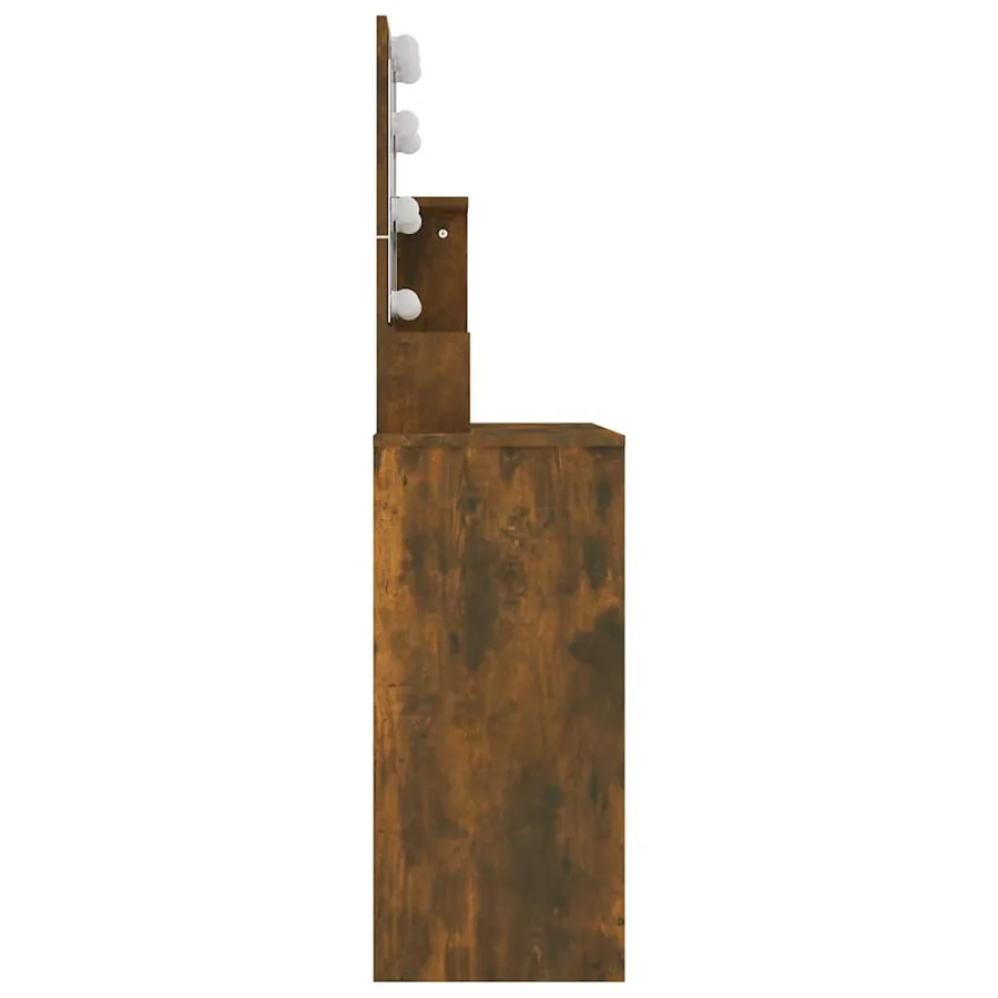 Coiffeuse avec LED Chêne fumé 86,5x35x136 cm - 6