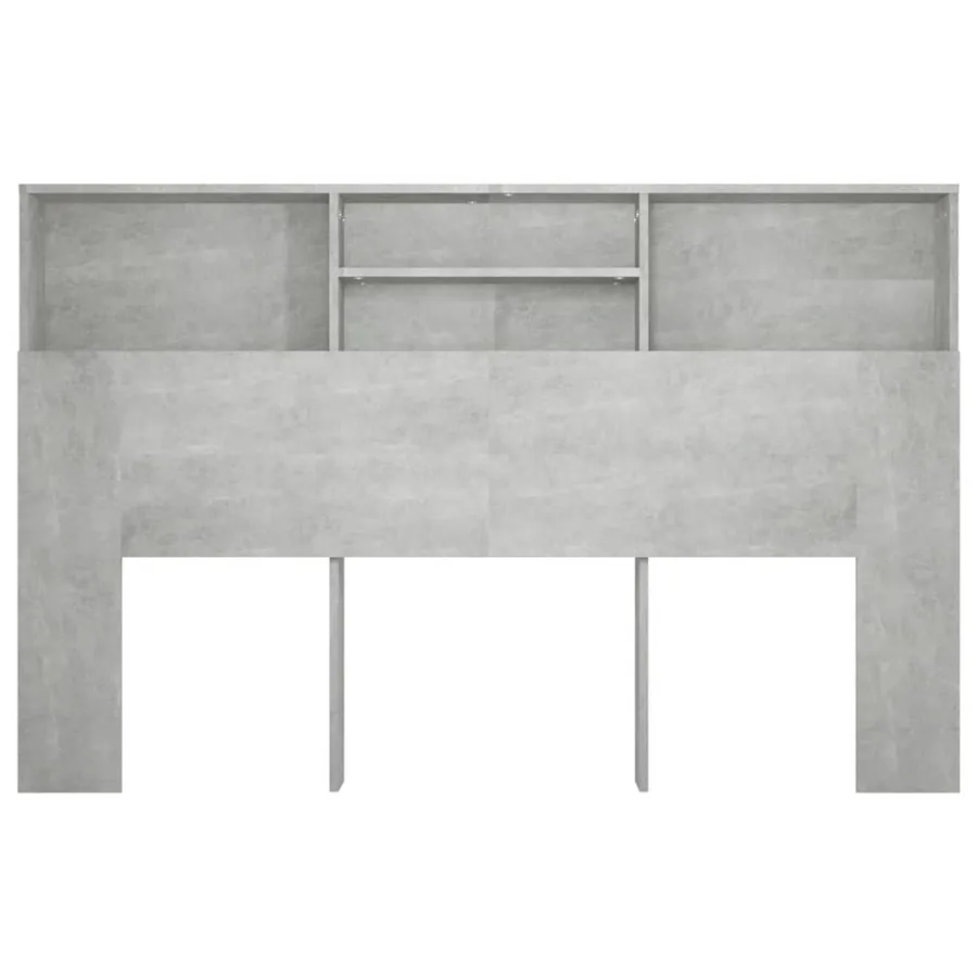 Armoire de tête de lit Gris béton 160x19x103,5 cm - 5