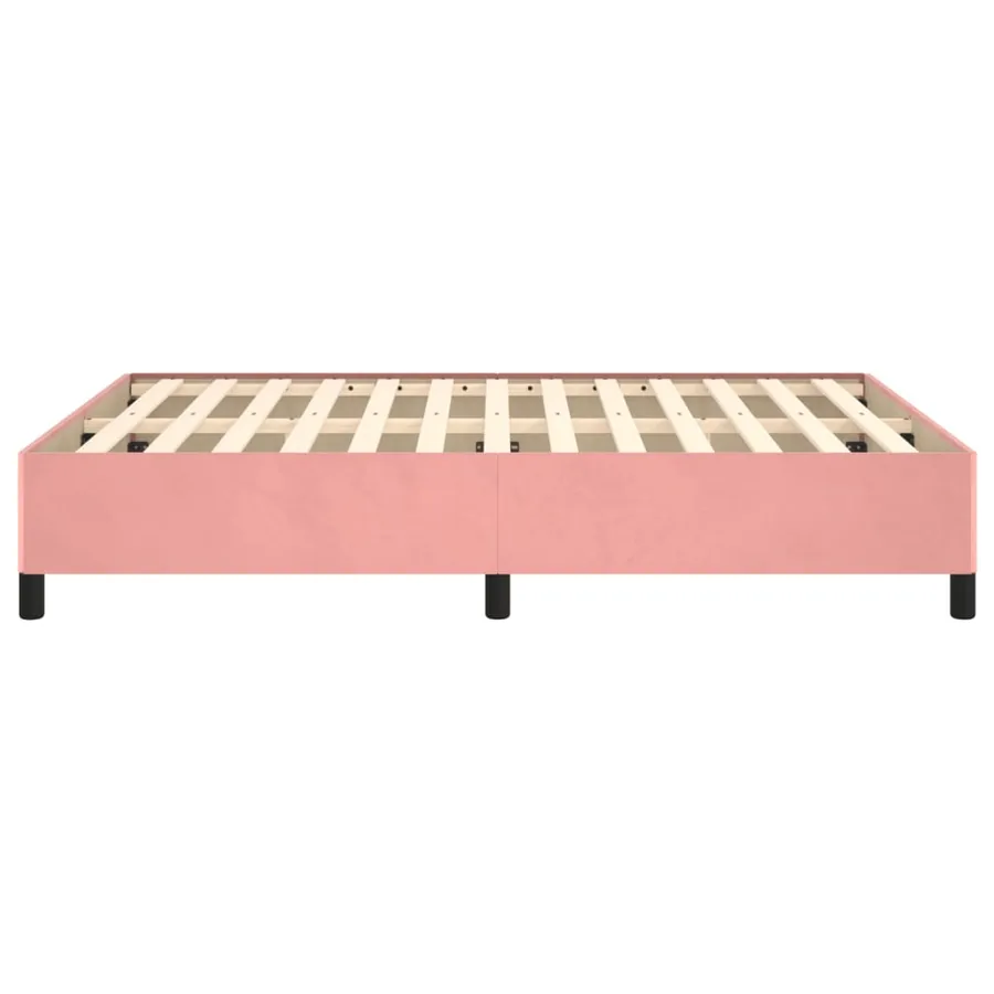 Cadre de lit sans matelas rose 140x200 cm velours - 6