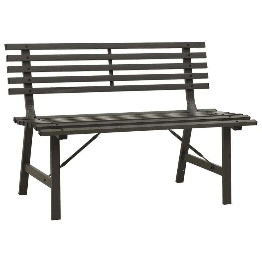Banc de jardin 110 cm Acier Noir - 2