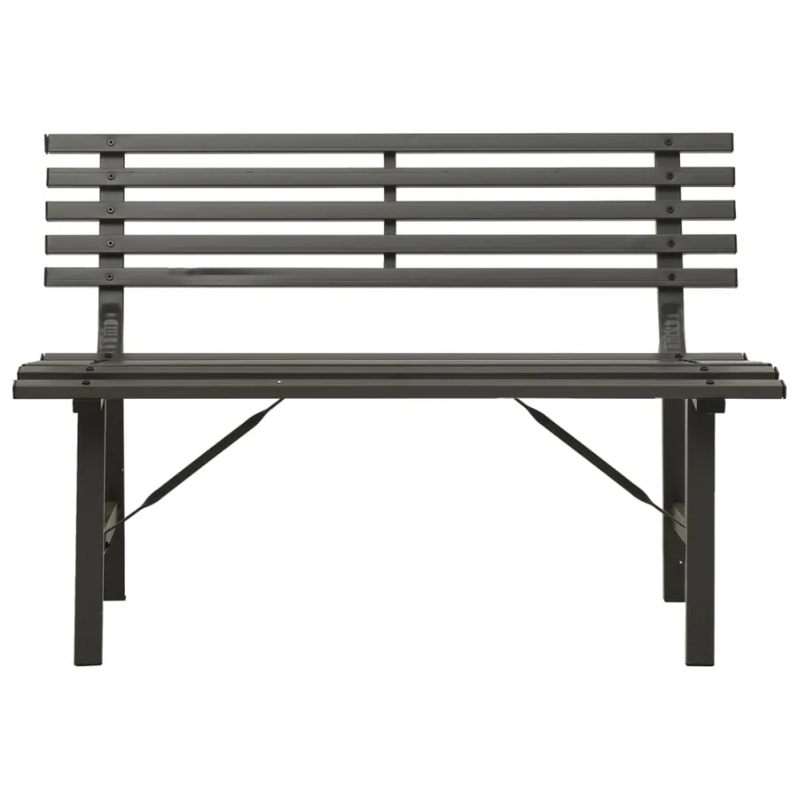 Banc de jardin 110 cm Acier Noir - 3