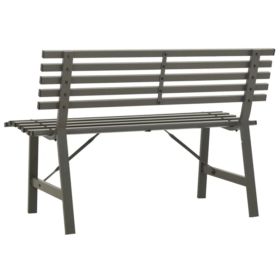 Banc de jardin 110 cm Acier Noir - 5
