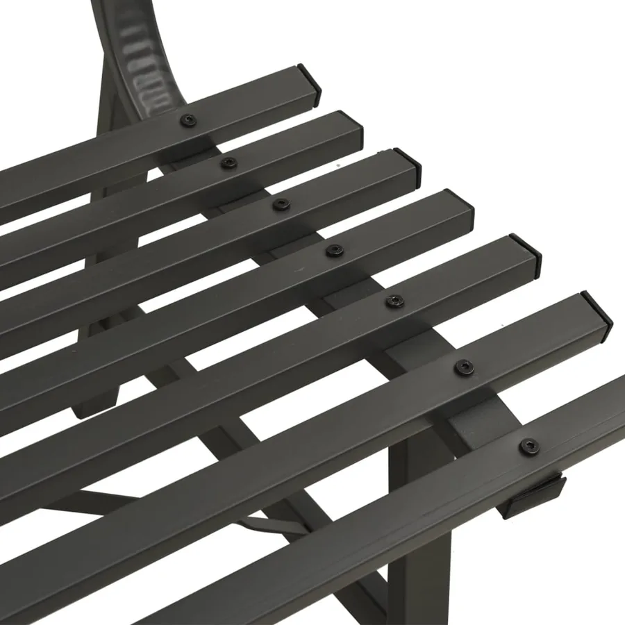 Banc de jardin 110 cm Acier Noir - 6