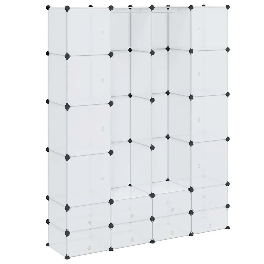 Cabinet modulable avec 18 compartiments blanc 37x146x180,5 cm - 2