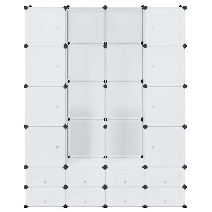 Cabinet modulable avec 18 compartiments blanc 37x146x180,5 cm - 4