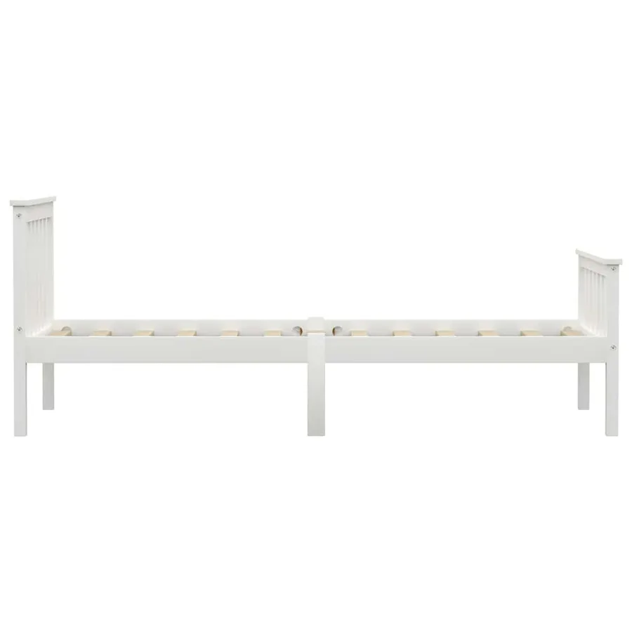 Cadre de lit sans matelas blanc bois de pin massif 100x200 cm - 4