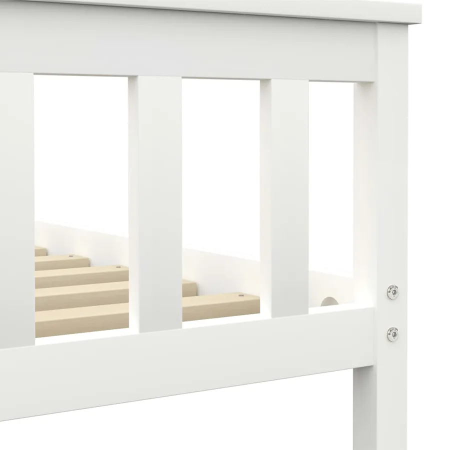 Cadre de lit sans matelas blanc bois de pin massif 100x200 cm - 5