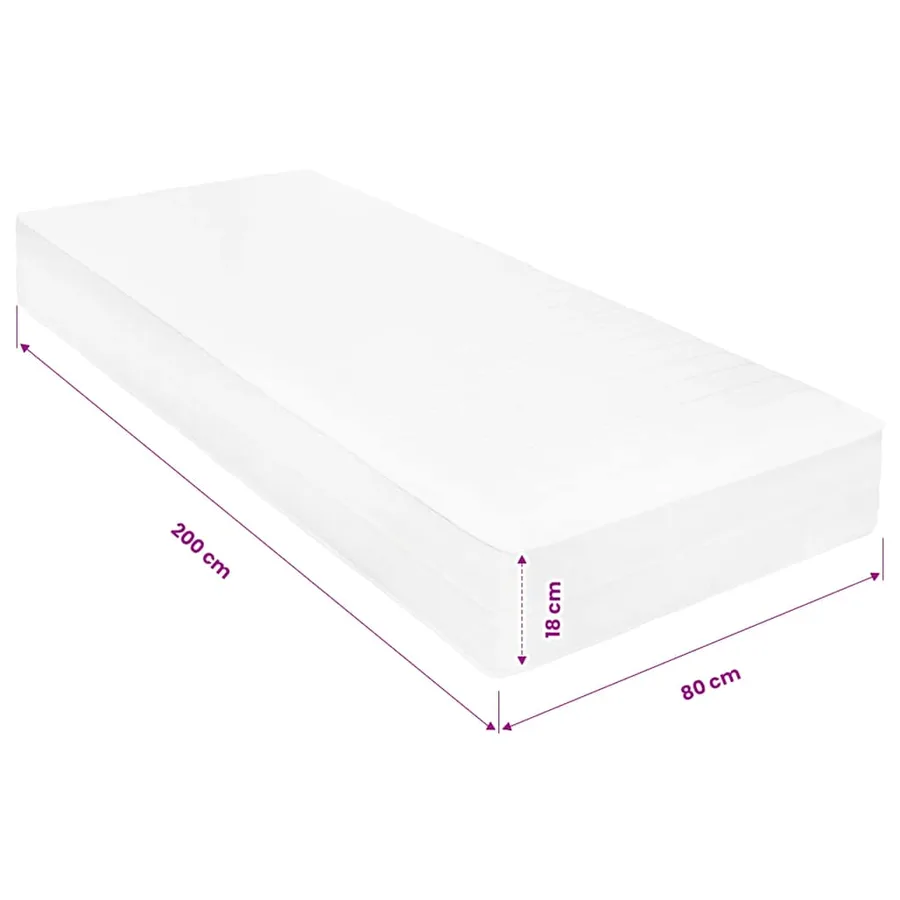 Matelas 80 x 200 cm Mousse à mémoire de forme Visco 18 cm H2 - 11