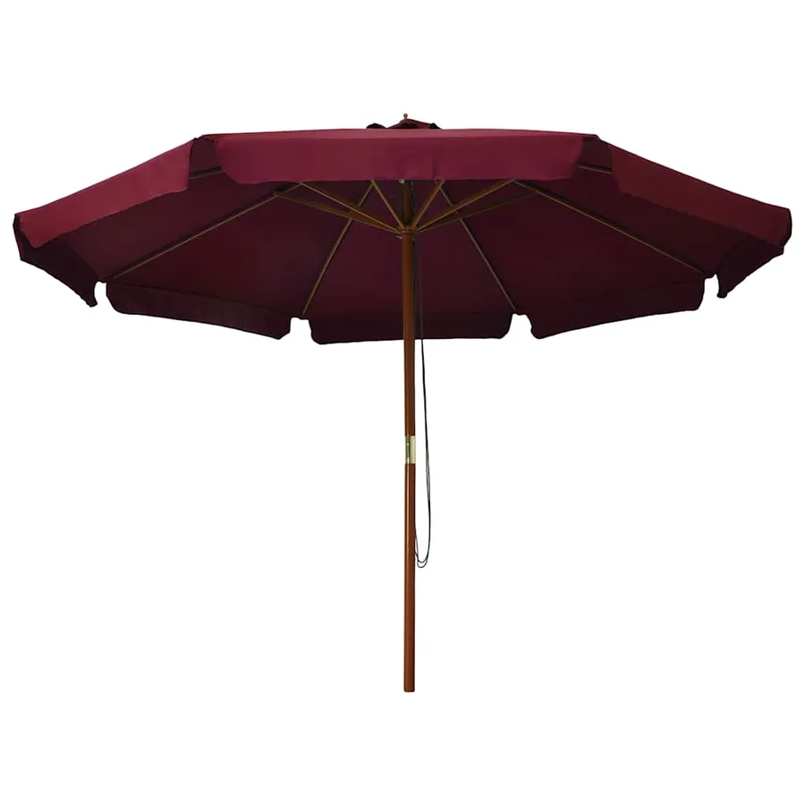 Parasol d'extérieur avec mât en bois 330 cm Bordeaux - 2
