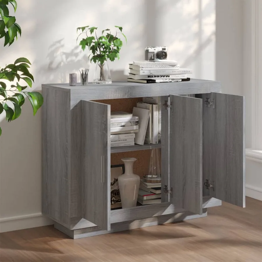 Buffet Sonoma gris 92x35x75 cm Bois d'ingénierie - 3