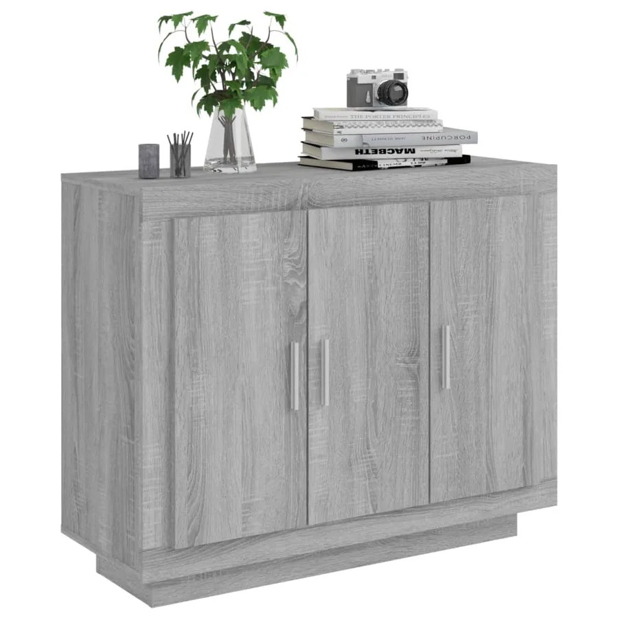 Buffet Sonoma gris 92x35x75 cm Bois d'ingénierie - 4