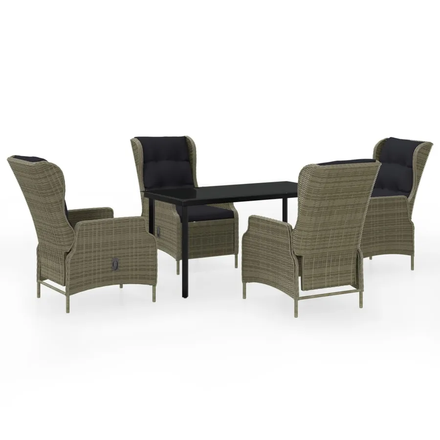 Ensemble à manger de jardin 5 pcs Marron - 2