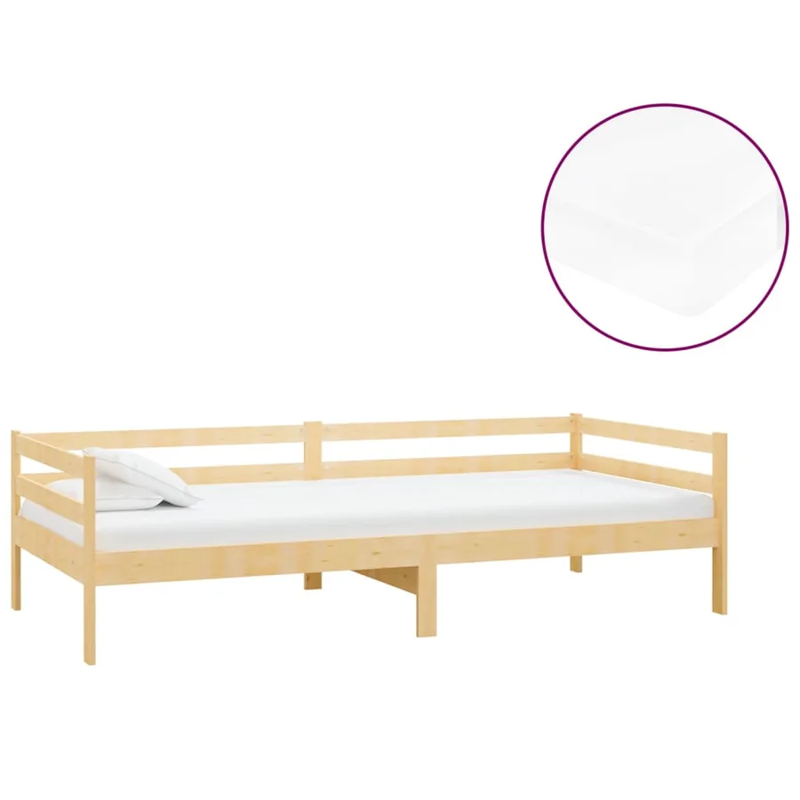 Lit de repos avec matelas 90x200 cm Bois de pin massif - 2