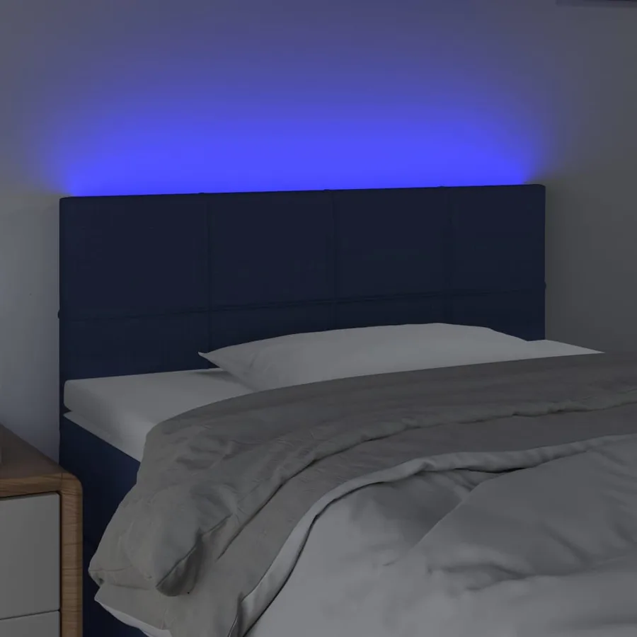 Tête de lit à LED Bleu 80x5x78/88 cm Tissu - 3