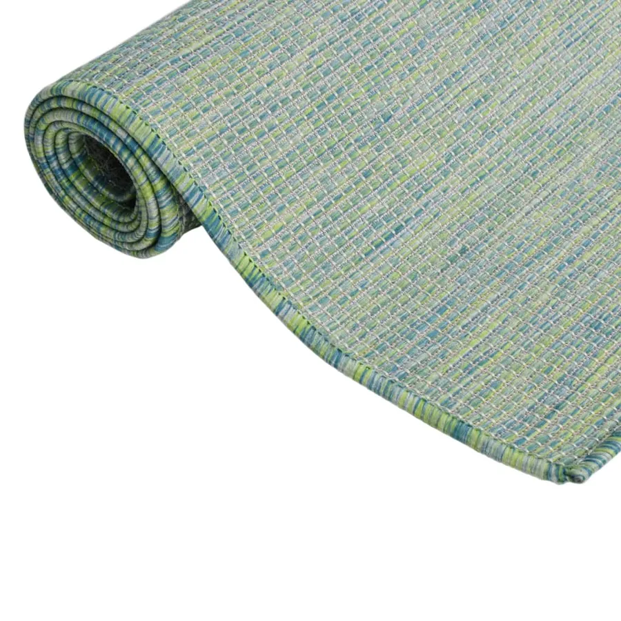 Tapis à tissage plat d'extérieur 140x200 cm Turquoise - 3
