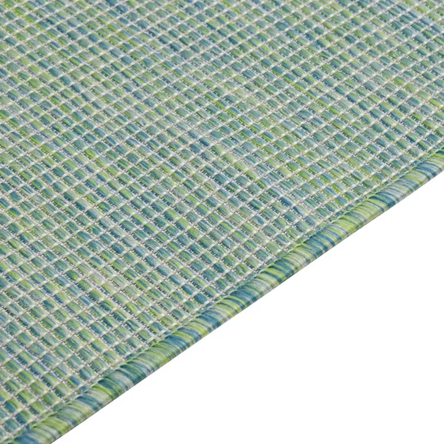 Tapis à tissage plat d'extérieur 140x200 cm Turquoise - 4