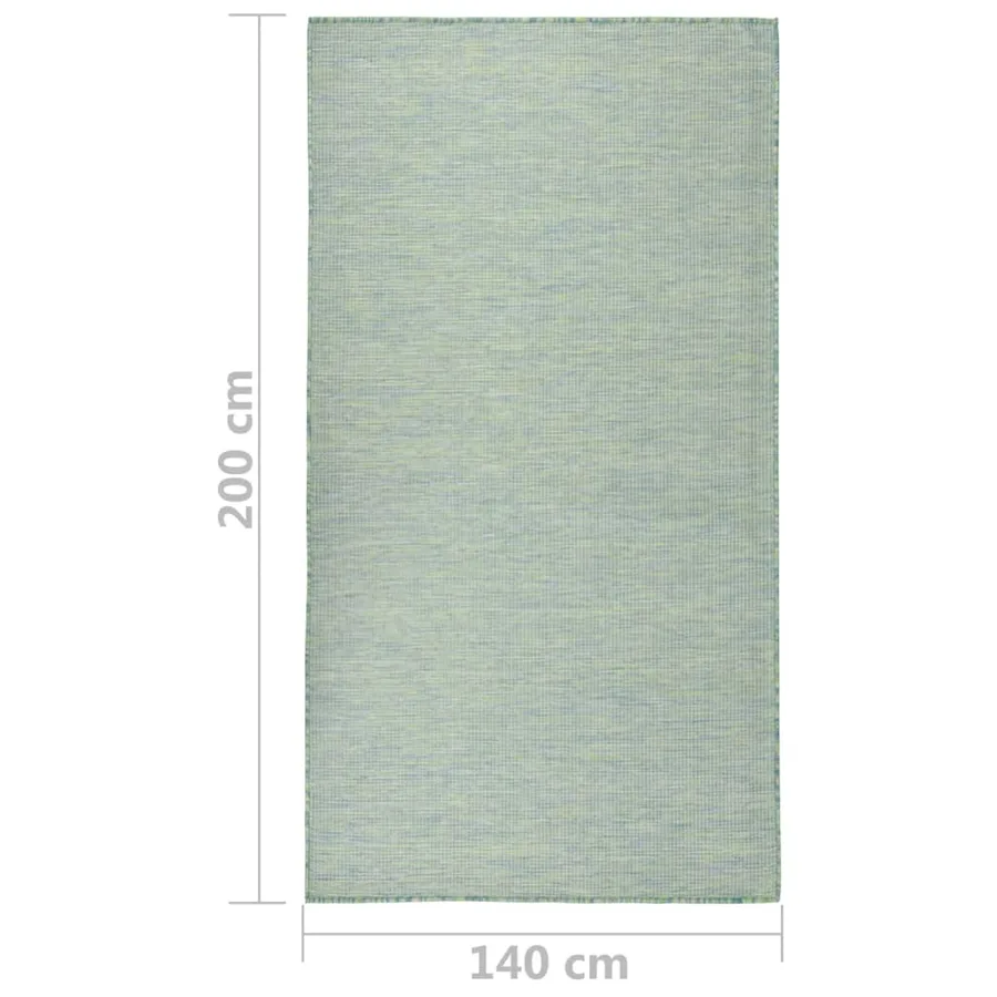 Tapis à tissage plat d'extérieur 140x200 cm Turquoise - 6