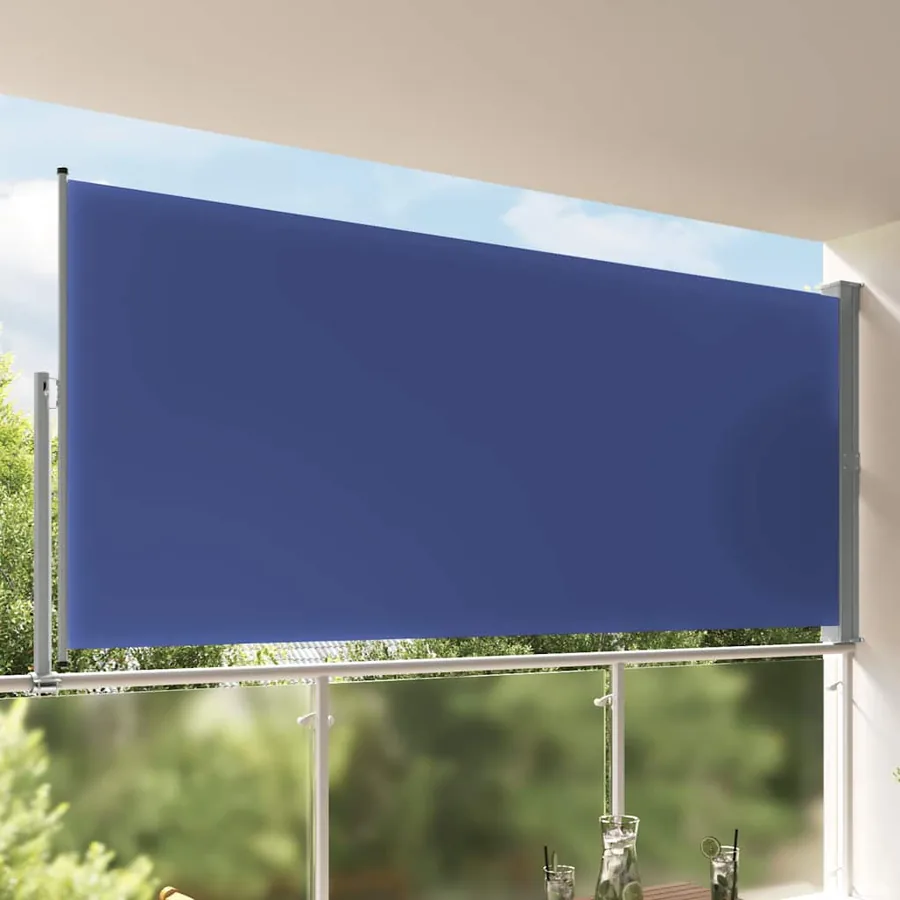 Auvent latéral rétractable de patio 160x300 cm Bleu