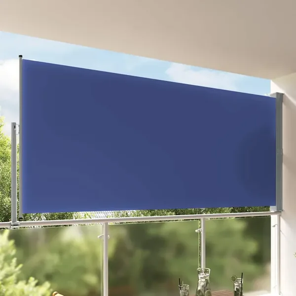 Auvent latéral rétractable de patio 160x300 cm Bleu