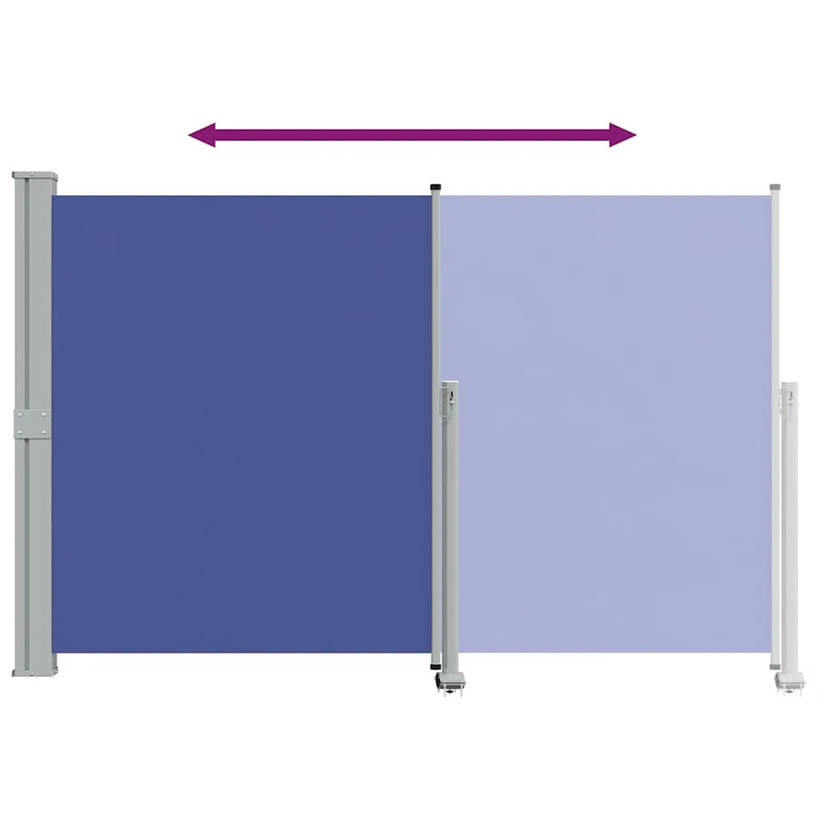Auvent latéral rétractable de patio 160x300 cm Bleu - 8