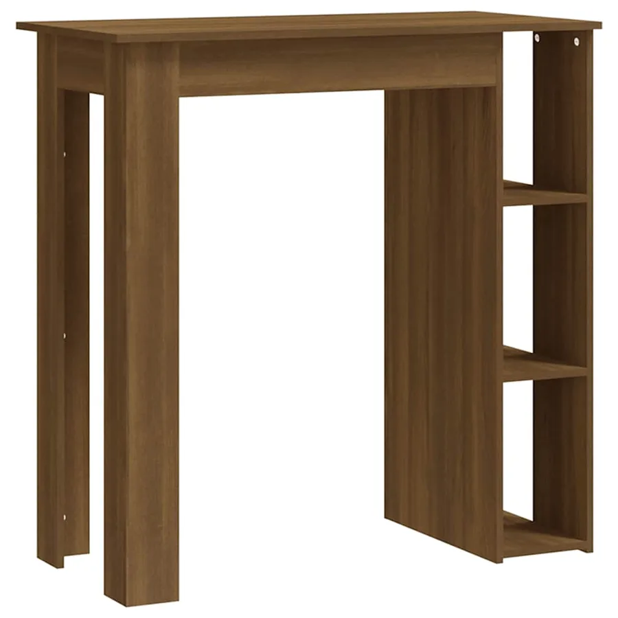 Table de bar avec étagère chêne marron bois d'ingénierie - 2