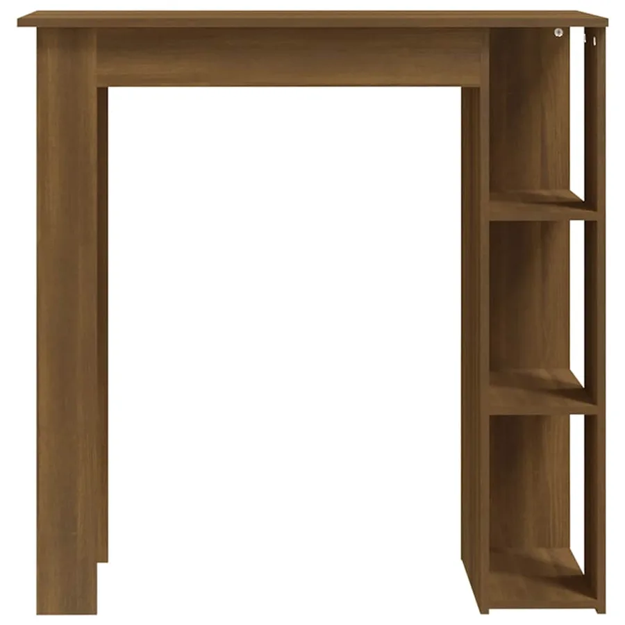 Table de bar avec étagère chêne marron bois d'ingénierie - 3
