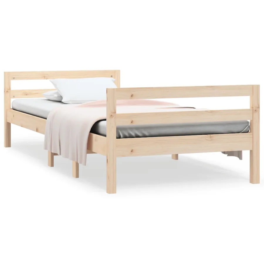 Cadre de lit sans matelas 90x190 cm bois de pin massif - 2