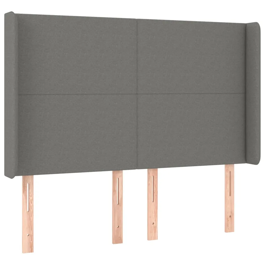 Sommier à lattes de lit matelas LED Gris foncé 140x190 cm Tissu - 7
