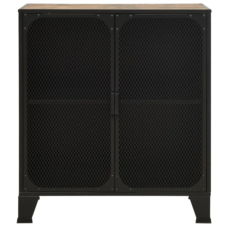Armoire de rangement Marron rustique 72x36x82 cm Métal et MDF - 3
