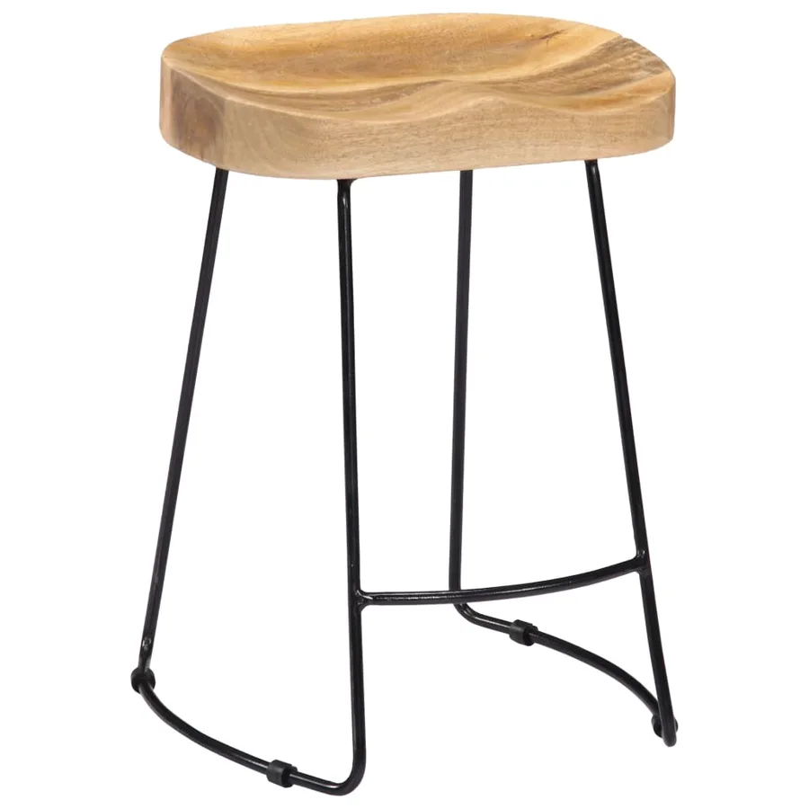Tabourets de bar Gavin lot de 2 bois de manguier solide - 11