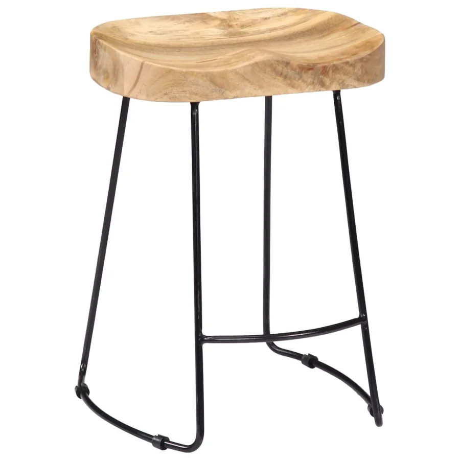 Tabourets de bar Gavin lot de 2 bois de manguier solide - 12