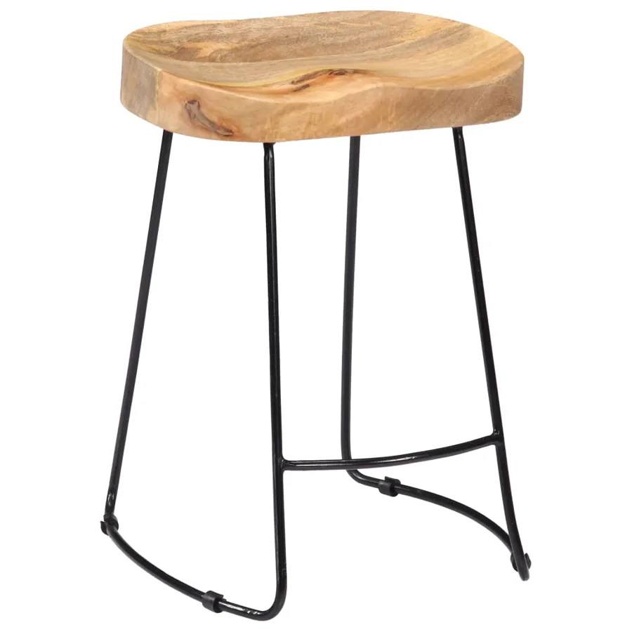 Tabourets de bar Gavin lot de 2 bois de manguier solide - 13