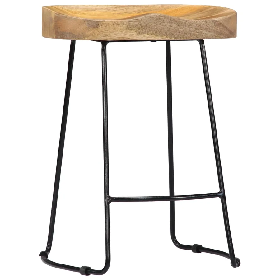 Tabourets de bar Gavin lot de 2 bois de manguier solide - 2