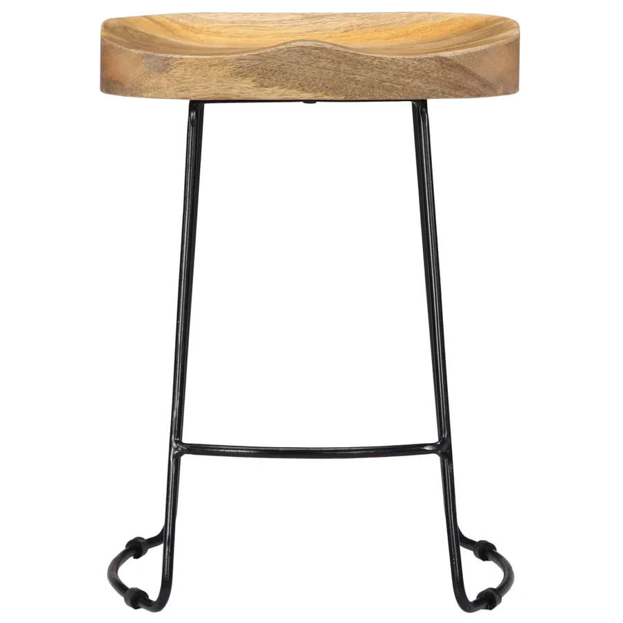 Tabourets de bar Gavin lot de 2 bois de manguier solide - 3