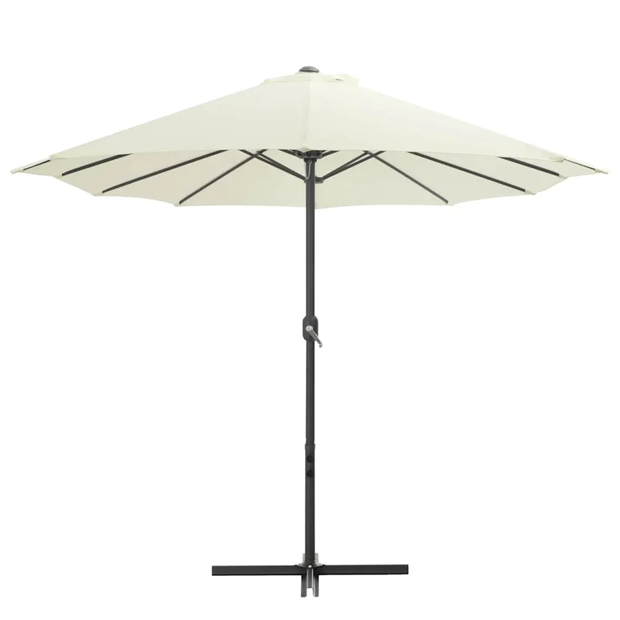Parasol d'extérieur et poteau en aluminium 460x270 cm sable - 2