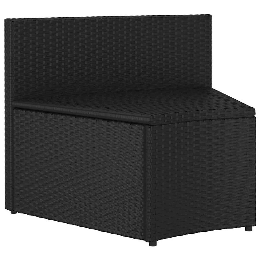 Salon de jardin 4 pcs avec coussins Résine tressée Noir - 9